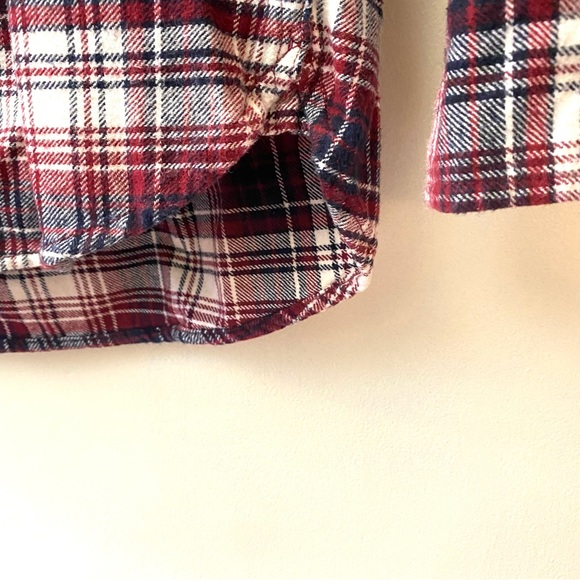 Jacks red plaid flannel button front shirt size medium - Picture 6 of 10